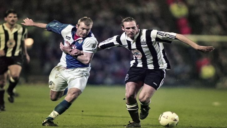 Alan Shearer when playing for Blackburn in 1996